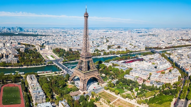 Eiffel Tower aerial view Paris