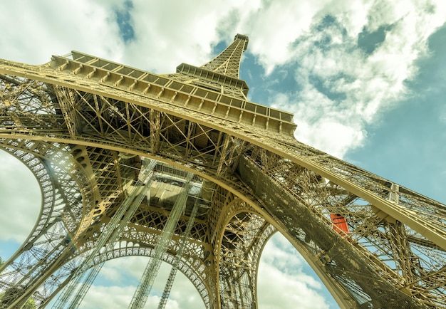 Eiffel Tower on a bright sunny day Paris