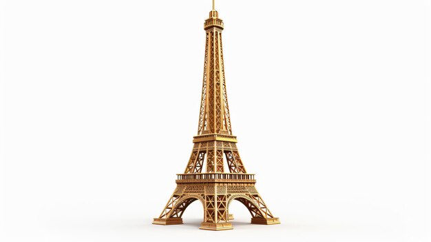 Photo eiffel tower famous monument of paris france in gold