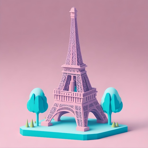 사진 프랑스 파리의 에펠탑 3d 그림