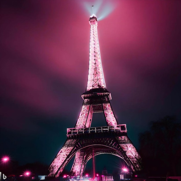 Photo the eiffel tower at night