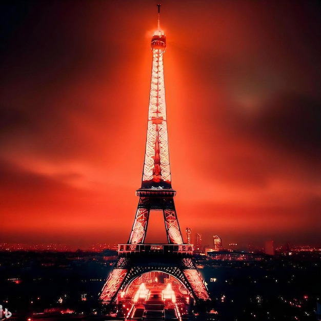 The Eiffel Tower at night