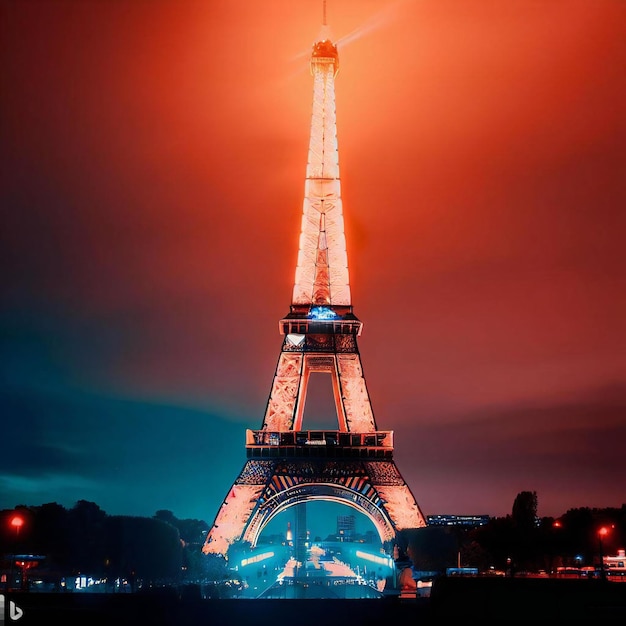 The Eiffel Tower at night