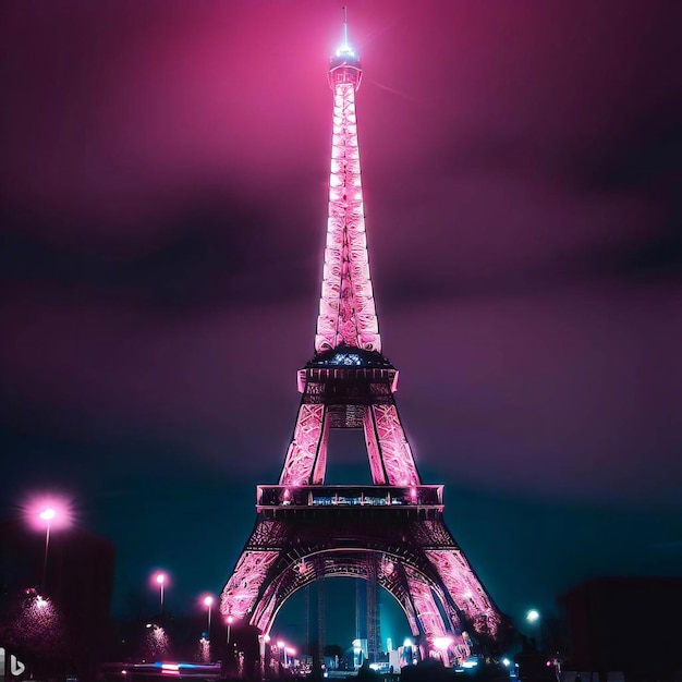 The Eiffel Tower at night