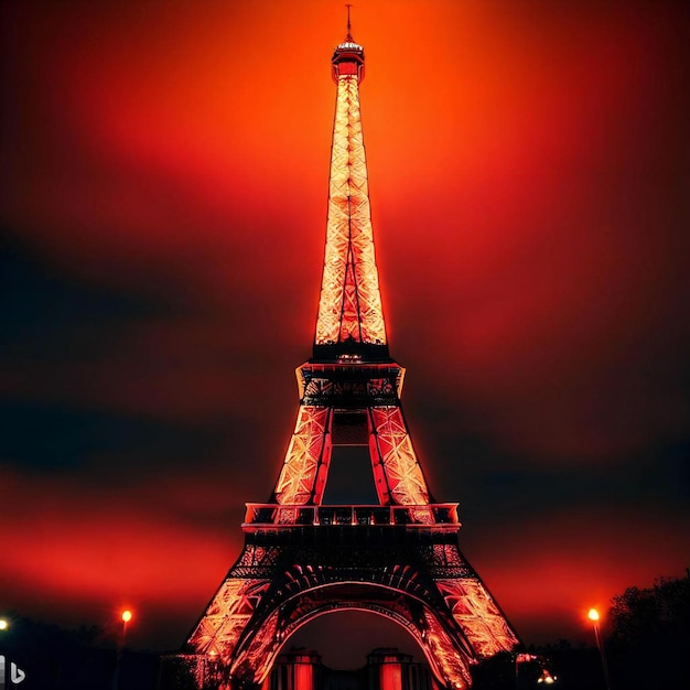 The Eiffel Tower at night