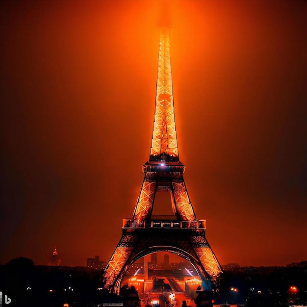 Foto la torre eiffel di notte