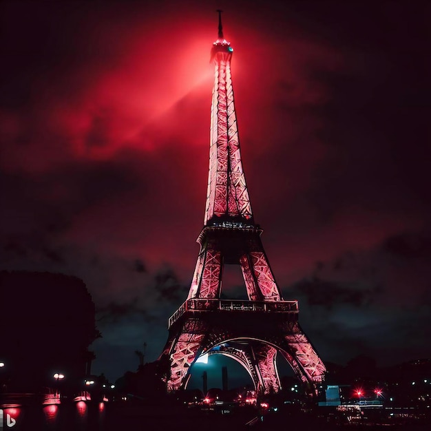 The Eiffel Tower at night