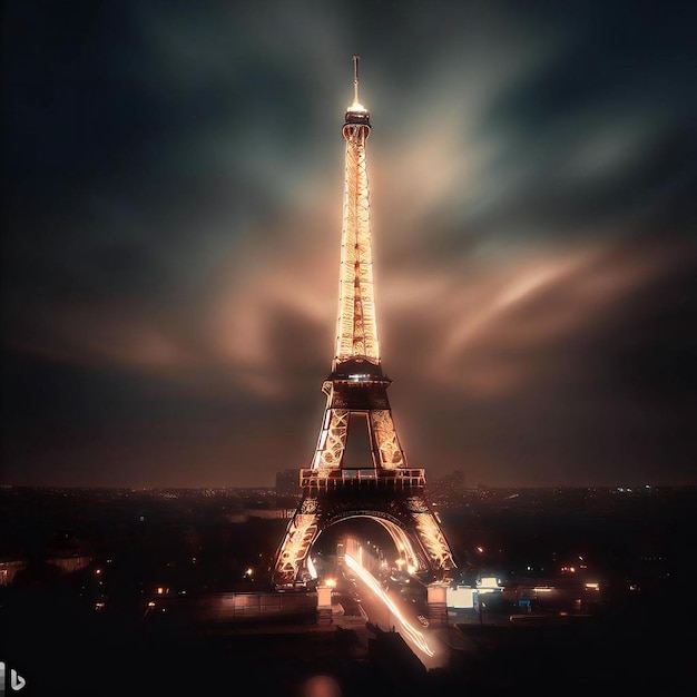 The Eiffel Tower at night