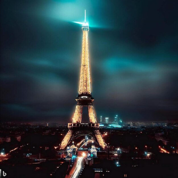 The Eiffel Tower at night