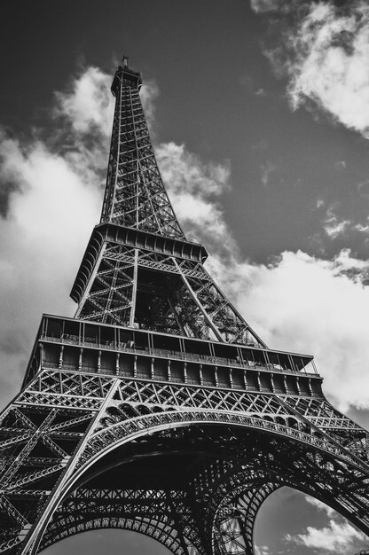 Photo eiffel tower noir et blanc