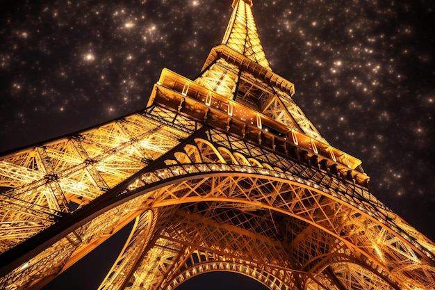 Photo eiffel tower in paris france eiffel tower is one of the most famous landmarks of paris