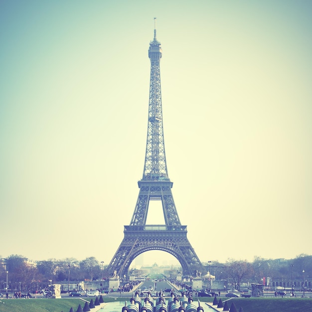 The Eiffel Tower in Paris, France. Retro style image