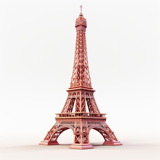 Eiffel Tower Paris France with 3d craft and isolated background