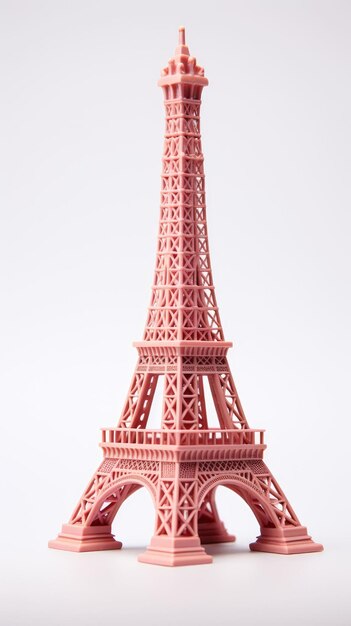 Photo eiffel tower paris france with 3d craft and isolated background