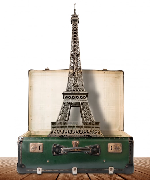 Eiffel Tower in a suitcase