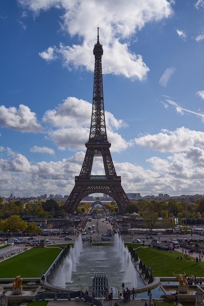 eiffel tower at sunset paris france