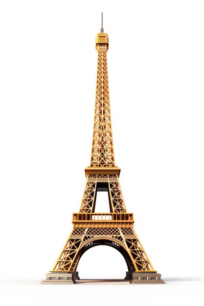 Eiffel Tower on white background