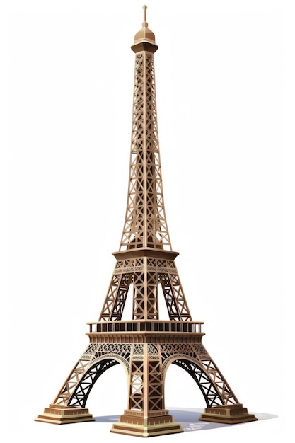 Eiffel Tower on white background