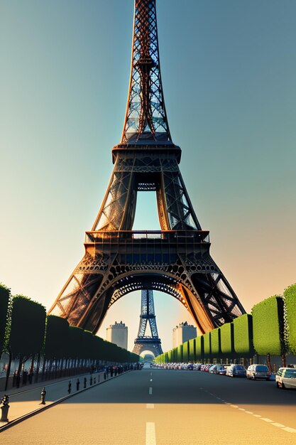 Эйфелева башня Всемирно известное культовое здание Известная достопримечательность во всем мире Париж Франция