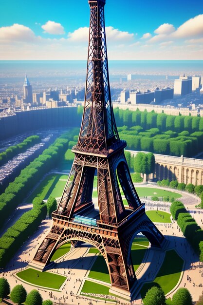 Eiffel Tower World Famous Iconic Building Famous Viewing Attraction Around The World Paris France