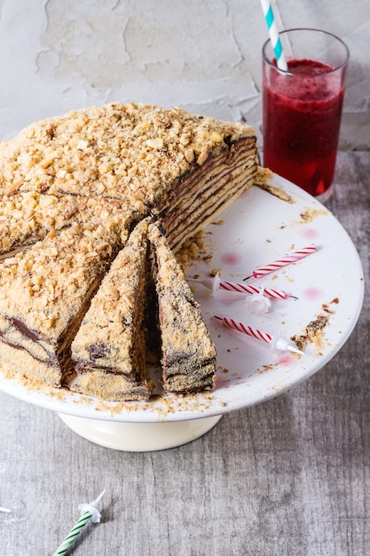 Eigengemaakte verjaardag Honey Cake