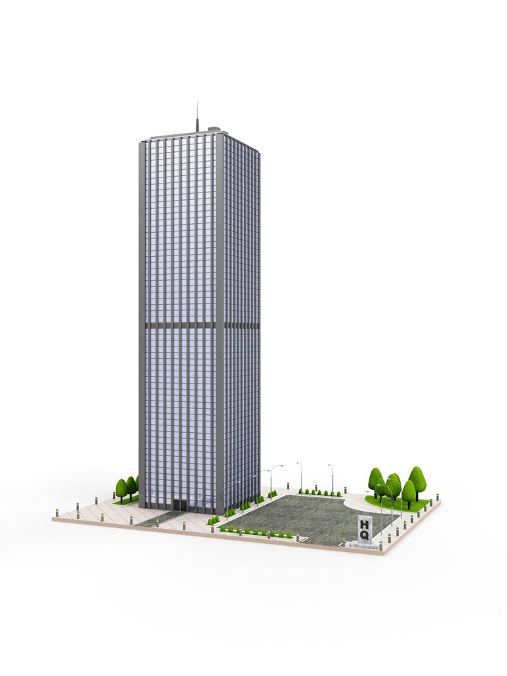 Foto eigentijds zakencentrum in het financiële district van de stad