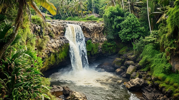 Eigenungan Waterval op de rivier de Petanu Kemenuh AI Generative