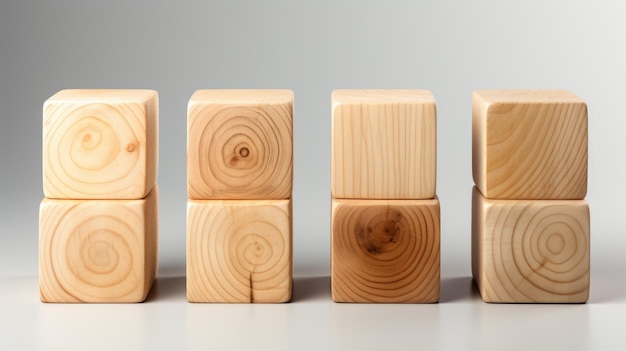 Photo eight wooden cubes