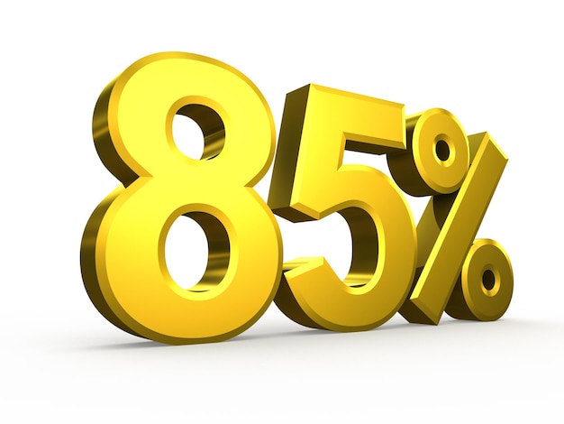 흰색 바탕에 85% 기호