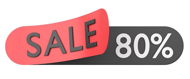 Eighty percent sale 80 sale 3D illistration