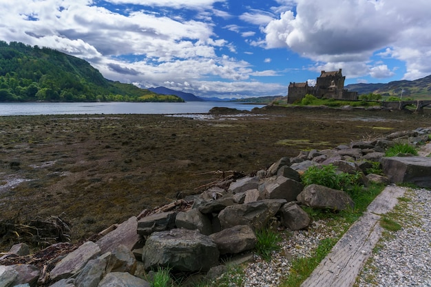 Eilean Donan Castle is one of the most visited and important attractions in the Scottish highlands , at the point where three great sea-lochs meet ,  Kyle of Lochalsh , Scotland