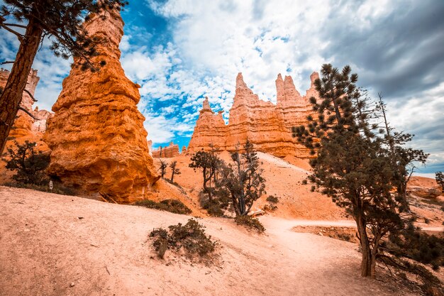 Einde van de Queens Garden Trail in Bryce National Park, Utah. Verenigde Staten