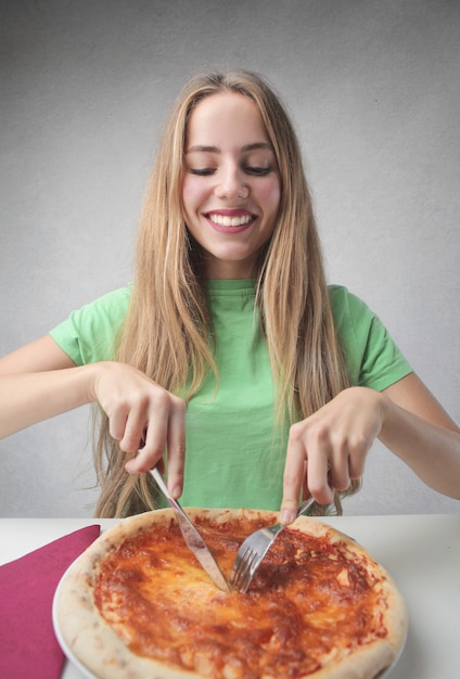 Foto eindelijk pizza krijgen