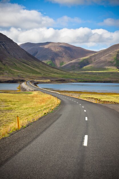 Eindeloze IJslandse snelweg