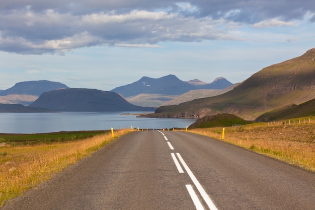 Eindeloze IJslandse snelweg