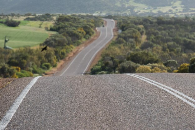 Eindeloze weg in de woestijn van West-Australië