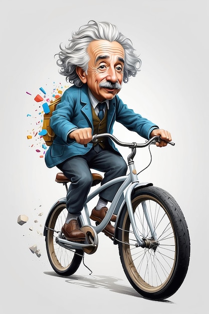 Einstein on Wheels Abstract 64K Vector Illustration