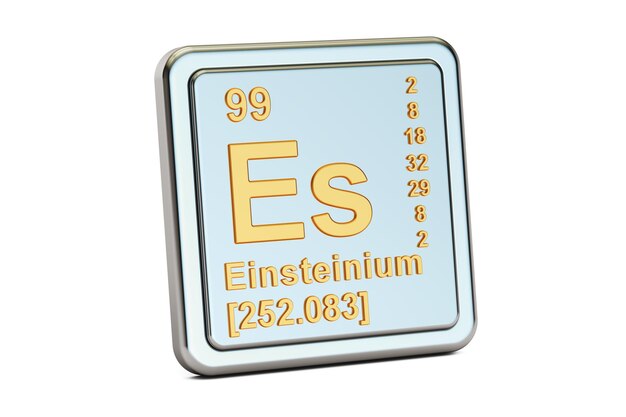 Einsteinium Es chemisch element teken 3D weergave