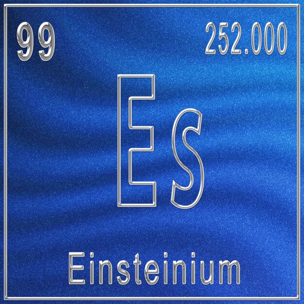 Einsteinium scheikundig element Teken met atoomnummer en atoomgewicht