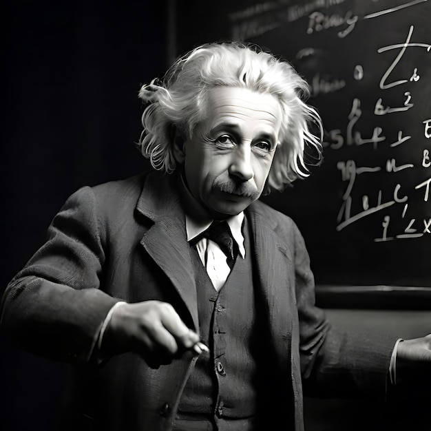 Фото Эйнштейн танцевал с мелом над ии.