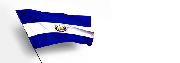 EISalvador land Vlag 3D render en witte achtergrondafbeelding