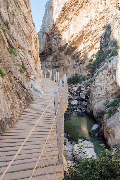 'El Caminito del Rey' King's Little Path 's Werelds gevaarlijkste voetpad heropend in mei 2015 Ardales Malaga Spanje