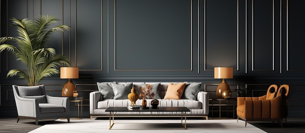 Elaborate depiction of luxurious interior materials