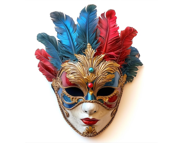 Foto elaborata maschera di piume per il carnevale di venezia