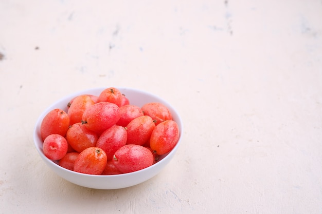 Elaeagnus berry in white bowl