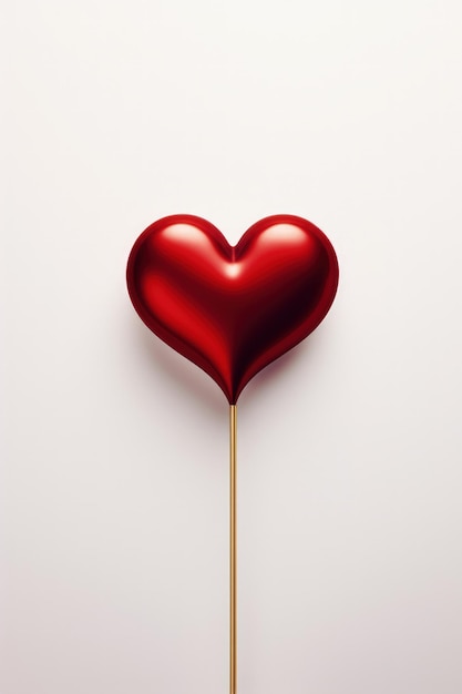 Элегантный минималистский дизайн поздравительной карточки с красным сердцем на День святого Валентина и празднование любви
