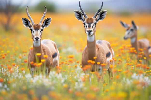 野生の花畑のエランド