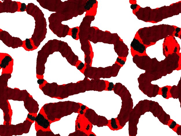 Elapidae Closeup Background. Hand Drawn Aspid Pattern. Aspid Seamless Pattern. African Safari Leather Illustration. Snake Skin Print. Venom Dragon Imitation. Crimson Red