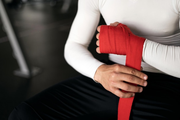 Elastische bandages voor boksen op de handen