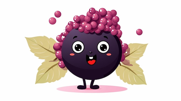 elderberry character cute funny elderberry in cartoon style on white background